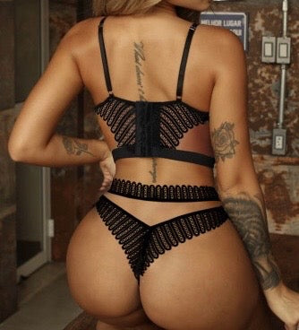 Angel Lace Two-Piece Lingerie Set – Sculpted Bra & High Cut Bottom