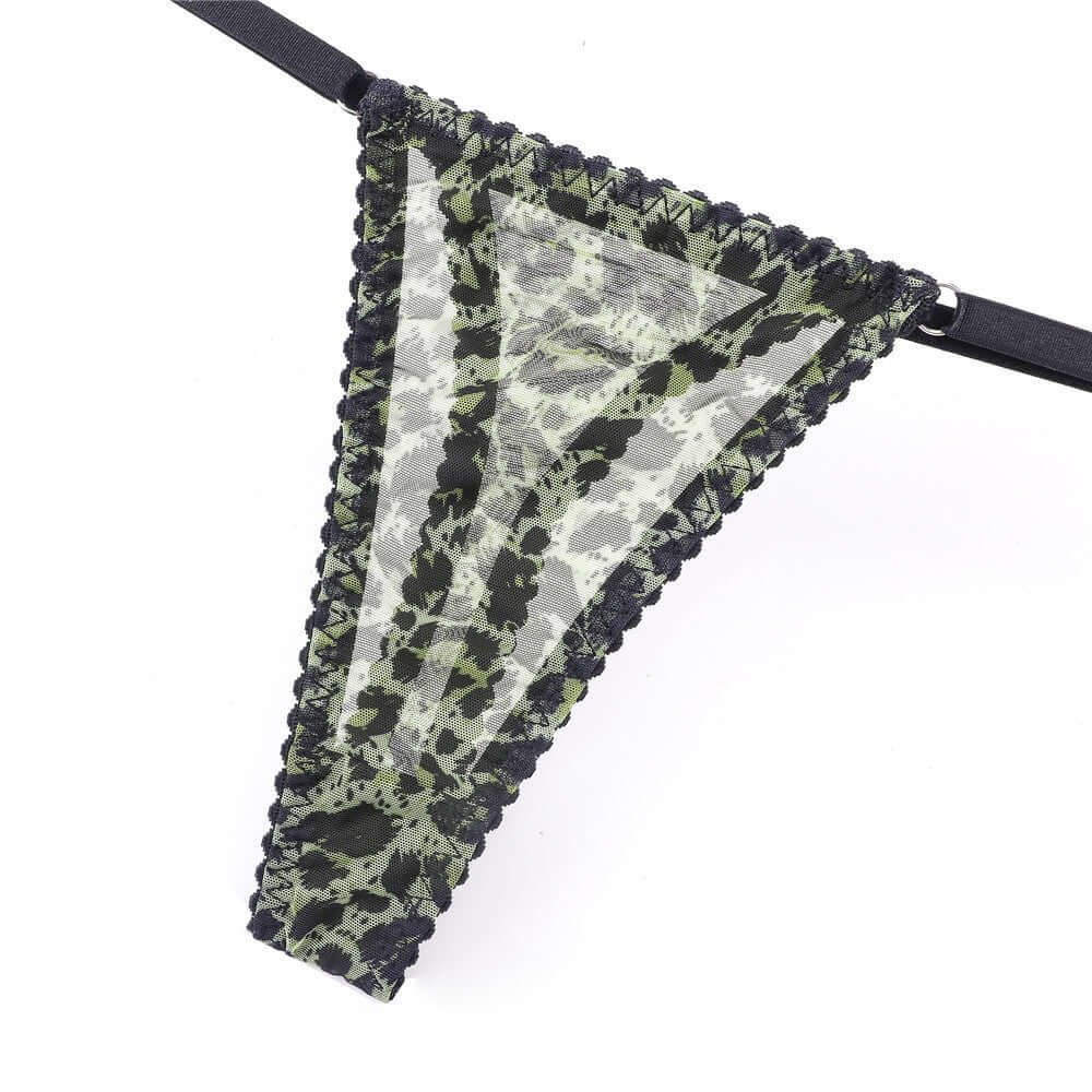 Neon Wild Lace Thong – Sheer Mesh with Adjustable Sides